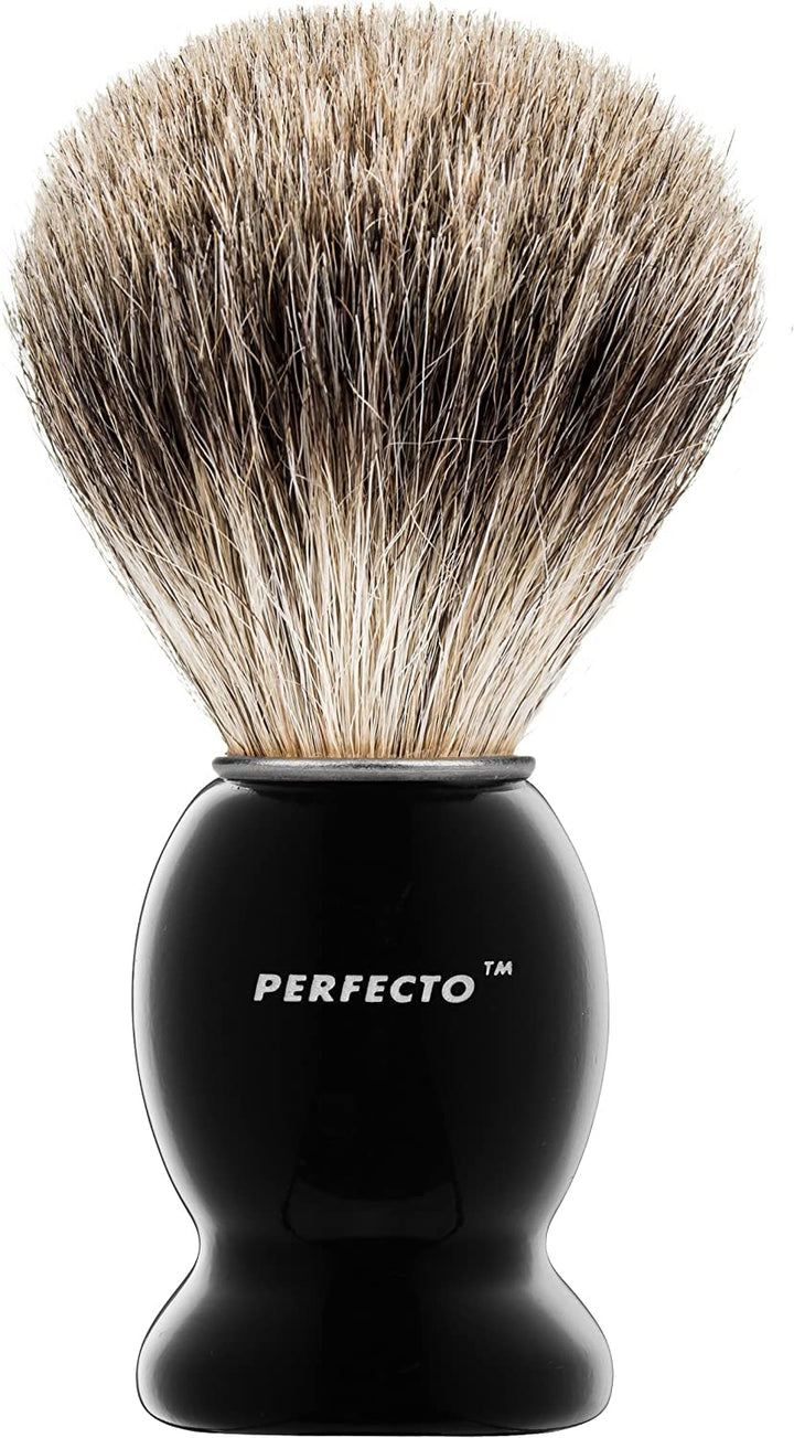 100% Pure Badger Shaving Brush-Black Handle- Engineered for the Best Shave of Your Life. For, Safety Razor, Double Edge Razor, Straight Razor or Shaving Razor, Its the Best Badger Brush.