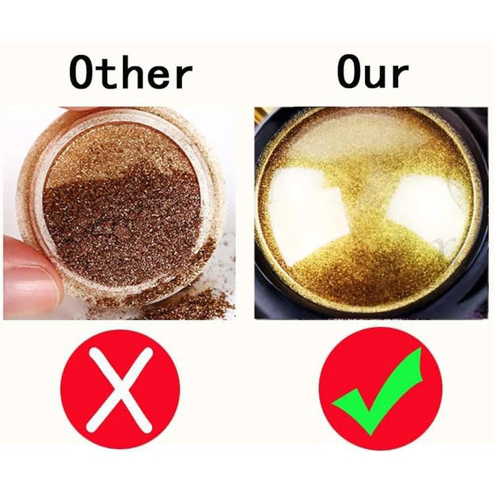 Holographic Mirror Gold Nail Chrome Powder Effect Metallic Dust Sequins UV Gel Gold Chrome Nail Powder Pigment for Nail Art Decoration, Gold Chrome Powder for Nails
