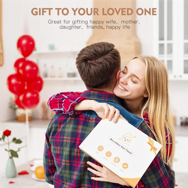 Microfiber Hair Towel for Women: Christmas Stocking Stuffers for Women Teen Girls Kids Drying Wrap Towels for Curly Hair Head Accessories 3 Pacs anti Frizz Mom Gifts