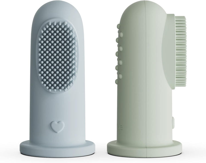 Baby Finger Toothbrush Tongue Oral Cleaner Kit for 3 Months +, 3 Pcs (Blush/Pale Mauve/Blush)