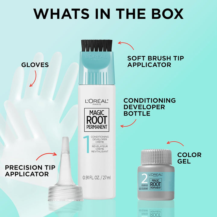 Magic Root Rescue 10 Minute Root Hair Coloring Kit, Permanent Hair Color with Quick Precision Applicator, 100 Percent Gray Coverage, 4 Dark Brown, 2 Count