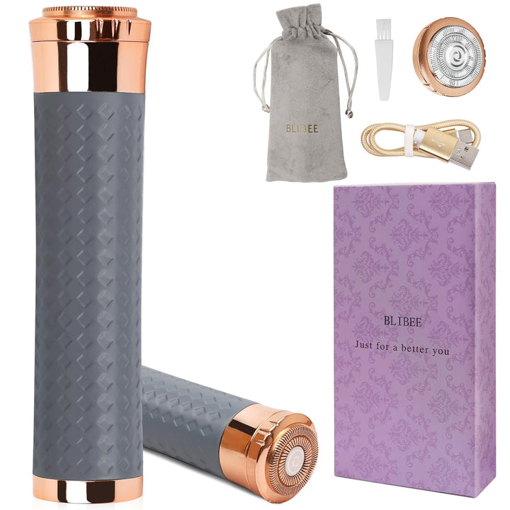 Facial Hair Removal for Women, Rechargeable Hair Removal Device, Painless Face Electric Razor/Shaver for Lip, Arms, Face, Peach Fuzz (Gold)