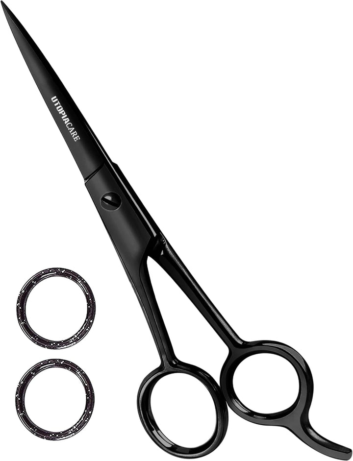 Hair Cutting and Professional Hairdressing Scissors 6.5 Inch, Premium Stainless Steel Shears with Smooth Razor and Sharp Edge Blades for Salons, Men, Women and Kids, Silver