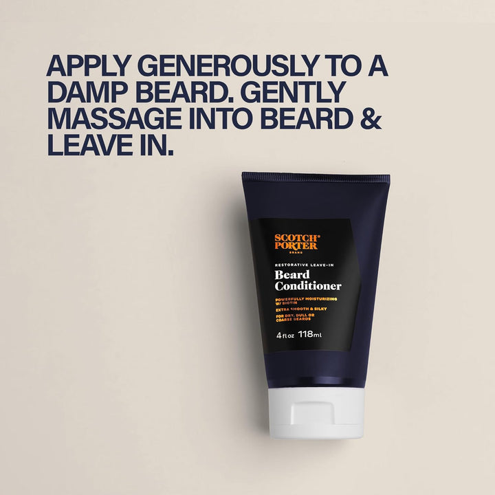 Restorative Leave-In Beard Conditioner – Deep Conditioning Softener with Lightweight Feel, Reduces Frizz & Provides Long-Lasting Hydration & Shine to Dull, Dry, Coarse Beards – 4 Oz.