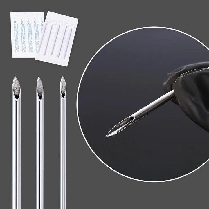 20G Body Piercing Needles,10Pcs  Sterile Disposable Stainless Steel Needles for Ear, Nose, Navel, Nipple, Lip - Piercings