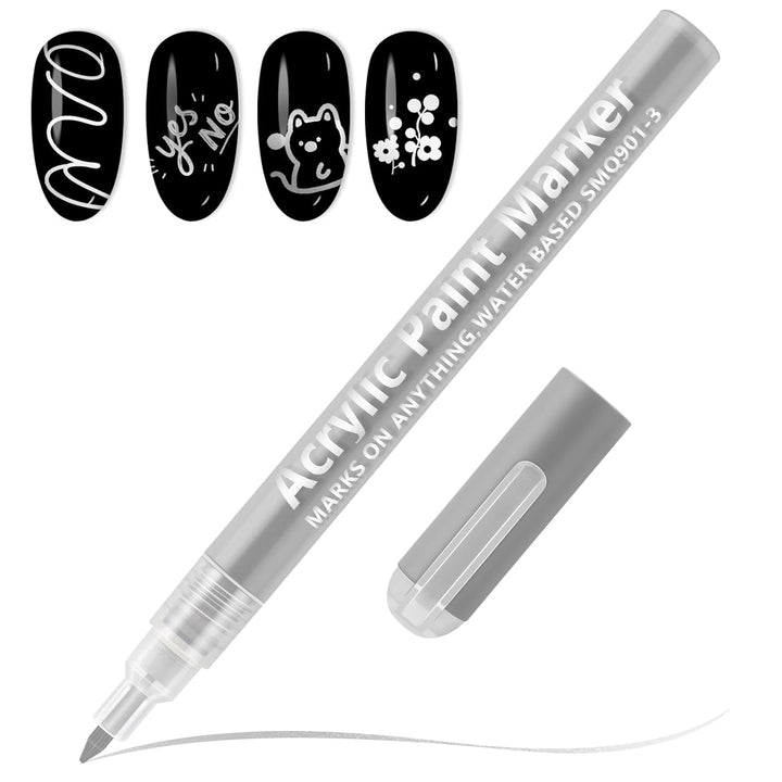 12 Colors Nail Art Pens Set, 3D 0.7MM Nail Polish Pens Quick-Drying Nail Art Acrylic Paint Nail Point Dotting Liner Pen Tools for Home & Salon Nail DIY