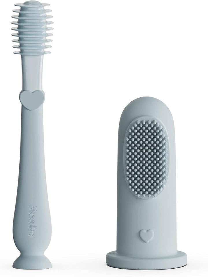 Baby Finger Toothbrush Tongue Oral Cleaner Kit for 3 Months +, 3 Pcs (Blush/Pale Mauve/Blush)