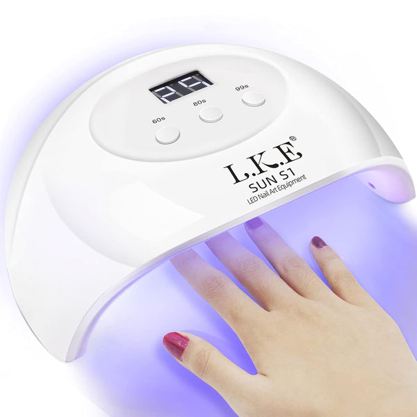 UV LED Nail Lamp,  Nail Dryer 72W Gel Nail Polish Curing Lamp UV Nail Lamp LED Nail Lamp for Gel Nail Polish Kit Nail Light Nail Art Accessories White