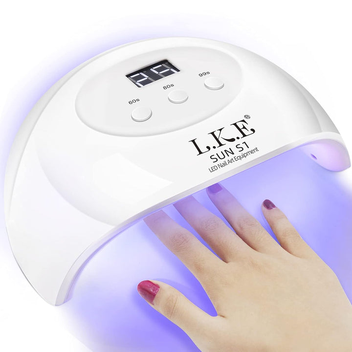 UV LED Nail Lamp,  Nail Dryer 72W Gel Nail Polish Curing Lamp UV Nail Lamp LED Nail Lamp for Gel Nail Polish Kit Nail Light Nail Art Accessories White
