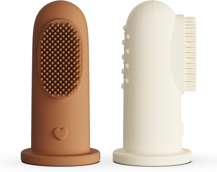 Baby Finger Toothbrush Tongue Oral Cleaner Kit for 3 Months +, 3 Pcs (Blush/Pale Mauve/Blush)