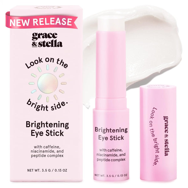 under Eye Brightener Balm Stick - Travel Essentials - Caffeine Eye Cream for Dark Circles, Puffiness, Wrinkles - Vegan Moisturizer Stick with Niacinamide, Hyaluronic Acid (0.13Oz/3.5G)