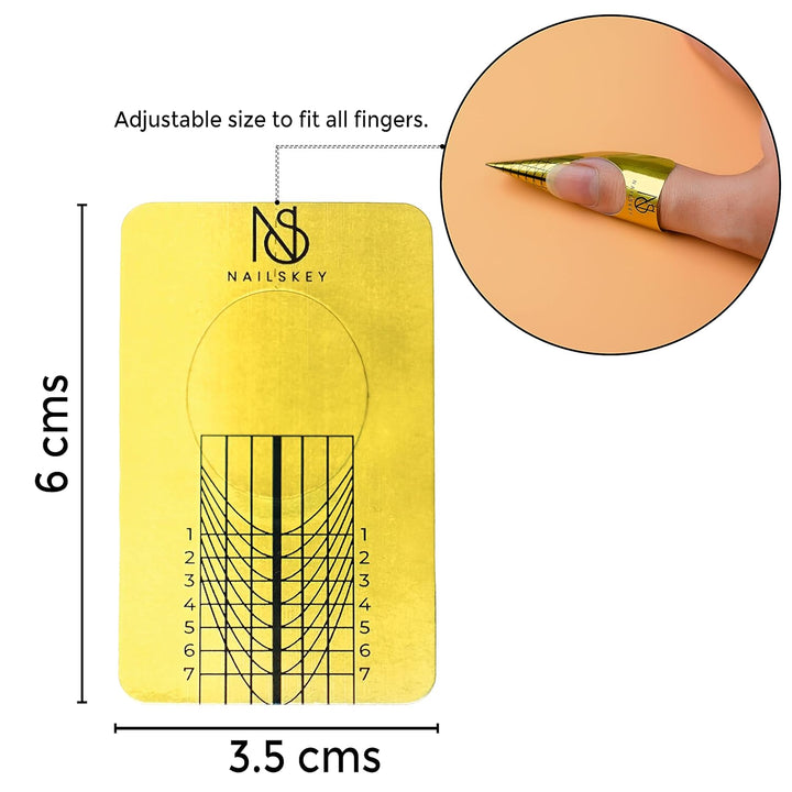 Nail Forms for Gel Builder - 100 Pcs Self Adhesive Nail Extension Stickers for Acrylic, UV & Poly Gel with Tip Sculpting Guide - Nail Art for Home & Salon (Pack of 100)