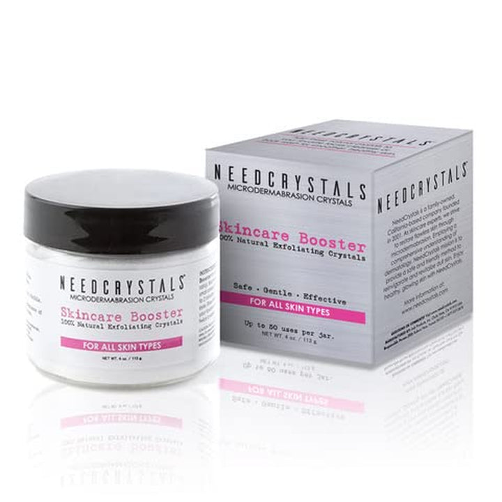 Microdermabrasion Crystals DIY Facial Scrub. Natural Face Exfoliator for Dull or Dry Skin Improves Scars, Blackheads, Pore Size, Wrinkles, Blemishes & Skin Texture 4 Oz. / 113 Gr.