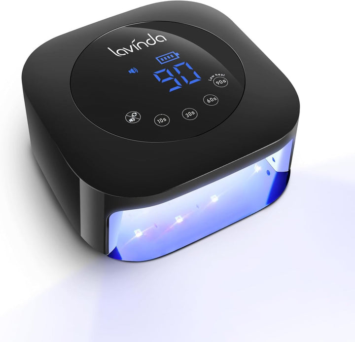 UV LED Nail Lamp, 54W Rechargeable Cordless Nail Lamp Nail Dryer Gel Polish UV Nail Light with 4 Timer Setting, Professional Quick Dry Curing Lamp with Display Auto Sensor for Salon & Home