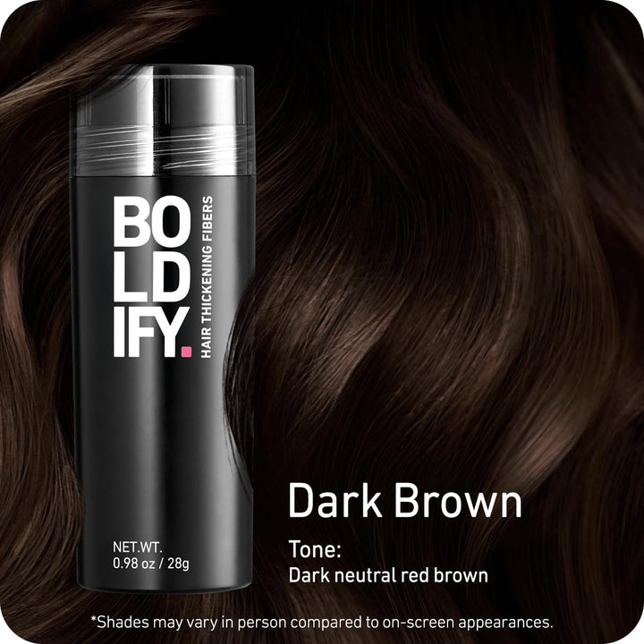 Hair Fibers (28G) - Fill in Thinning and Fine Hair for an Instantly Fuller, Thicker Look - 14 Shades for Women & Men - Dark Brown