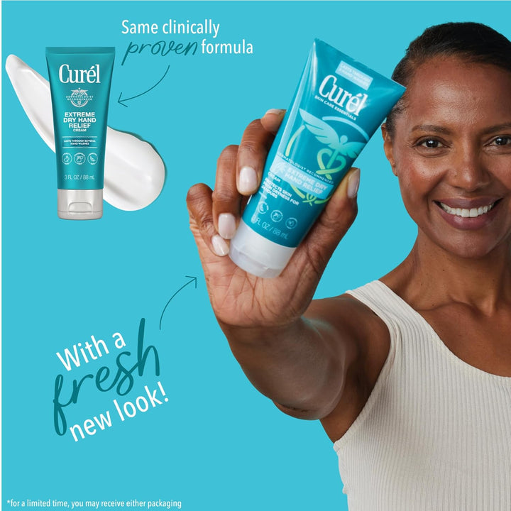 Extreme Dry Hand Relief, Dermatologist Recommended, Long-Lasting Cream for Dry Hands, Paraben Free, Fragrance-Free Hand Lotion, 3 Oz, Pack of 3