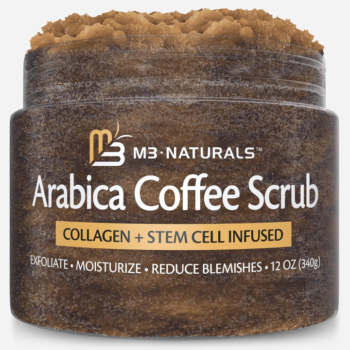 Exfoliating Charcoal Scrub with Collagen & Stem Cells – Salt Scrub for Body Toning, Cellulite, Armpit Detox, and Skin Smoothing for Face, Feet, and Body by .