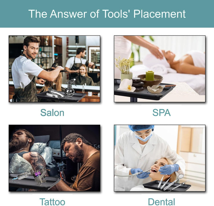 Salon Tray on Wheels, Salon Rolling Tray with Adjustable Height, Hair Stylist Tray, Suitable for Tattoo Tray and Dental Tray