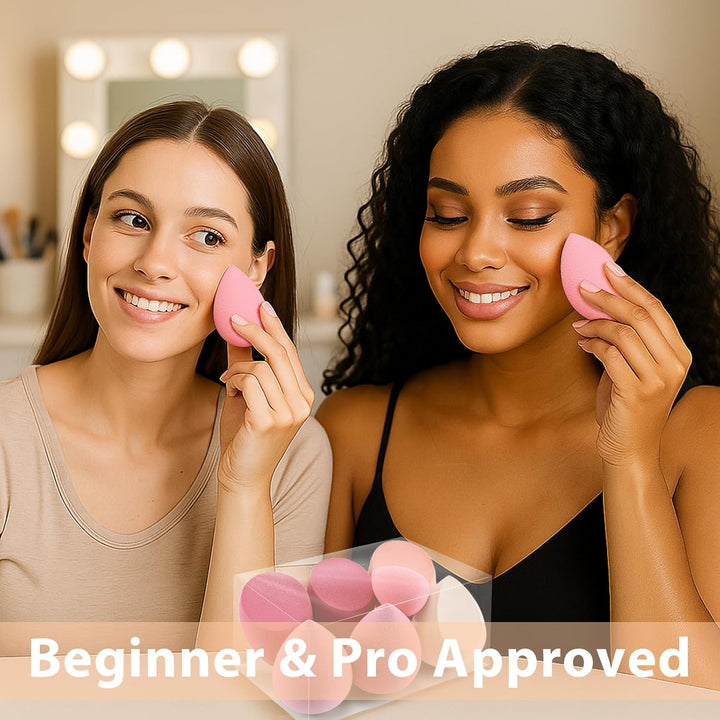 Makeup Sponge Set  Blender Sponges 7 Pcs for Liquid, Cream, and Powder, Latex Free, Multi Colored Beauty Sponges with 1 Mini Sponge, Vegan & Cruelty-Free