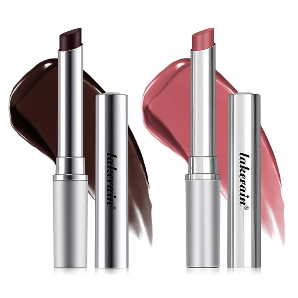 2PCS Honey Lipstick Tinted Lip Balm - Sheer Hydrating Lipstick for All Skin Tones - Moisturizing Lip Color, Nourishing Lip Balm with a Hint of Natural Black Cherry Tint (Black & Pink)