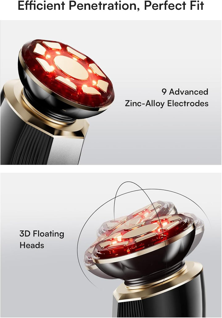 3-In-1 Red Light Therapy for Face and Neck Beauty Device for Puffiness & Skin Firming Skincare Tool (Black)