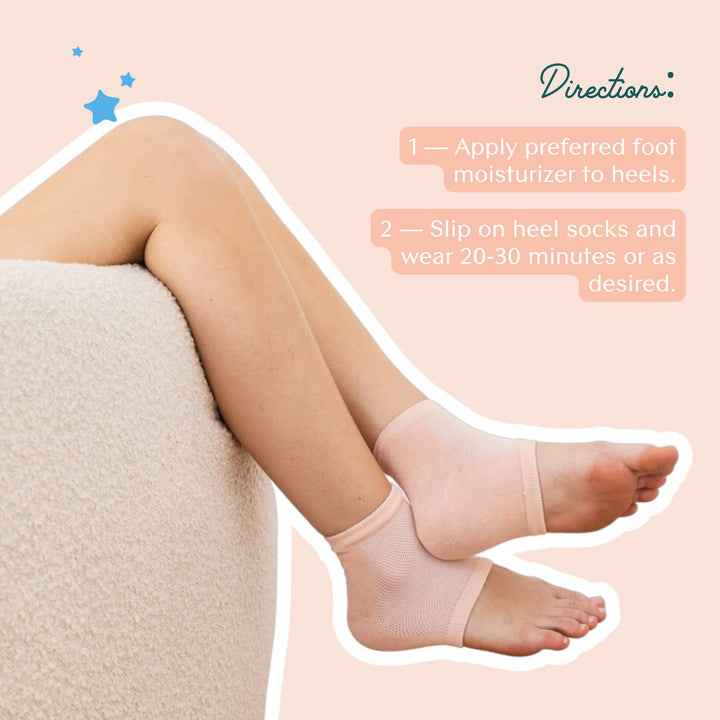 Moisturizing Heel-Repair Gel Socks – Overnight Spa Sleep Socks for Dry, Cracked Heels & Soft Feet