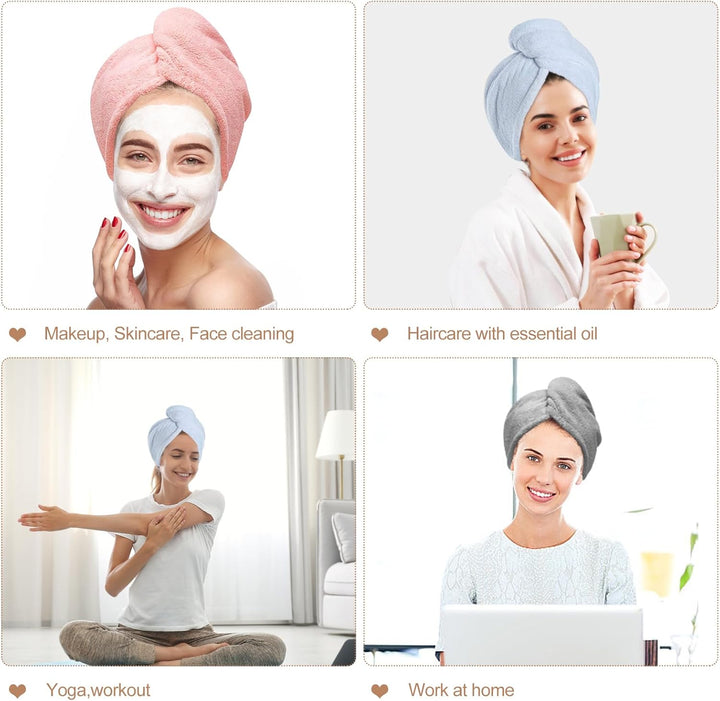 Microfiber Hair Towel for Women: Christmas Stocking Stuffers for Women Teen Girls Kids Drying Wrap Towels for Curly Hair Head Accessories 3 Pacs anti Frizz Mom Gifts