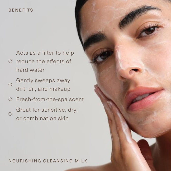 Nourishing Cleansing Milk | Gentle Makeup Remover Face Wash with Oat Amino Acids, Rice Bran & Rosemary Extract, 5 Oz