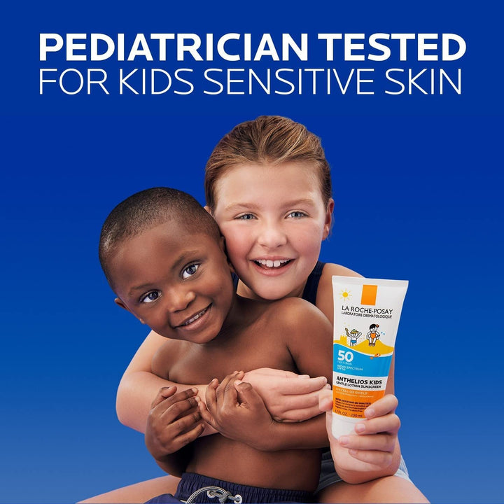 La Roche-Posay Anthelios Kids Gentle Lotion Sunscreen SPF 50, Broad Spectrum SPF + Antioxidants, Sunscreen for Kids, Octinoxate & Oxybenzone-Free, Pediatrician Tested, Non Comedogenic, Oil Free