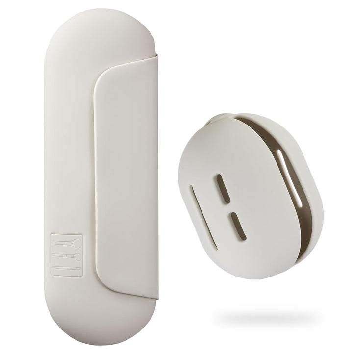 Silicone Makeup Brush Holder Travel Cosmetic Bag：Soft Portable Cosmetic Face Brushes Holder with Upgrade Anti-Fall Out Magnetic Closure, Large Travel Makeup Brush Case - Walnut