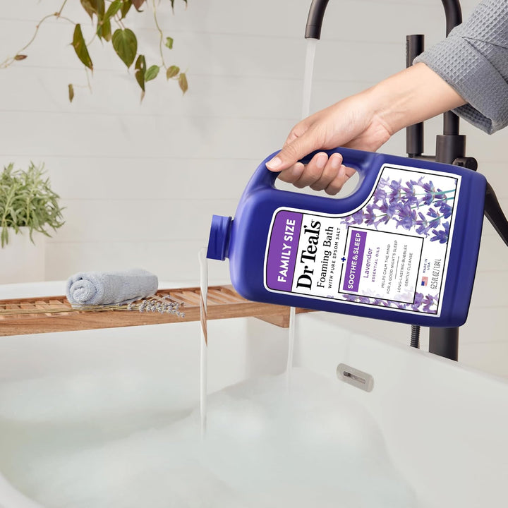 Foaming Bath with Pure Epsom Salt, Soothe & Sleep with Lavender, 62.5 Fl Oz