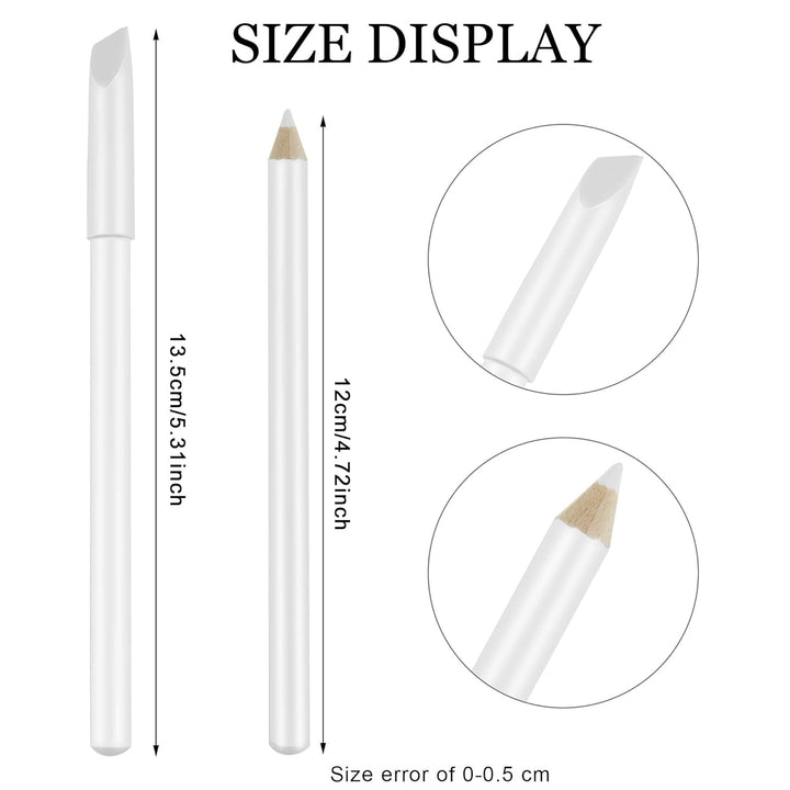 10 Pieces White Nail Pencil 2-In-1 Whitening French Manicure Pencil under Nail with Cuticle Pusher for Manicure Supplies Art DIY Tool