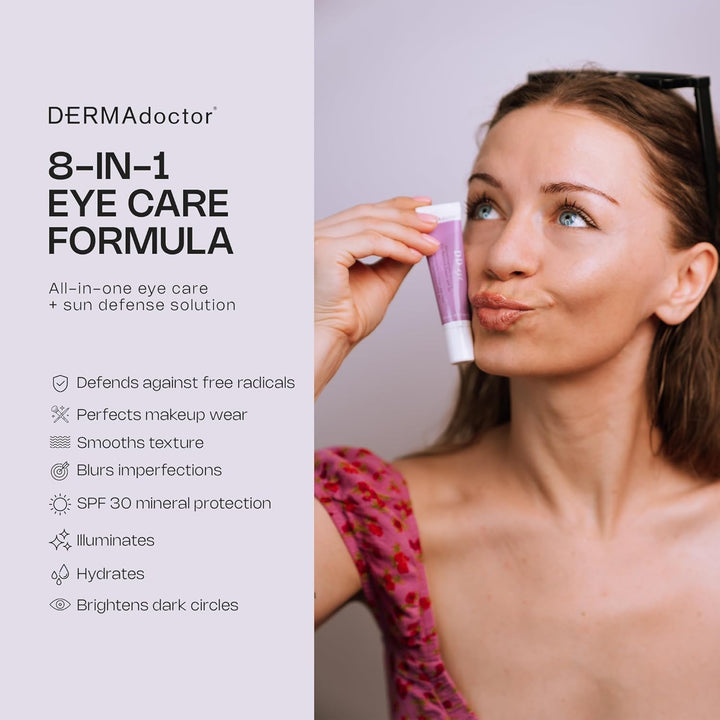 DD Caffeine Eye Cream for Dark Circles, Illuminator, anti Aging, Eye Cream with SPF 30 for Puffiness, Bags under Eyes, Defining Radiance under Eyes Cream; Dermatologist Formulated - 0.5 Oz