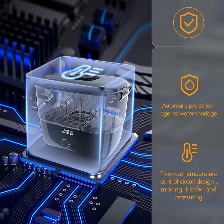 Towel Steamer-Hot Towel Warmer 600 W Tabletop Moist Towel Heater, Holds up to 18 Towels,30 Minute Auto Shut Timer,Professional Salon Equipment Towel Warmer for Facials,Spa,Barbers,Massage (Black)