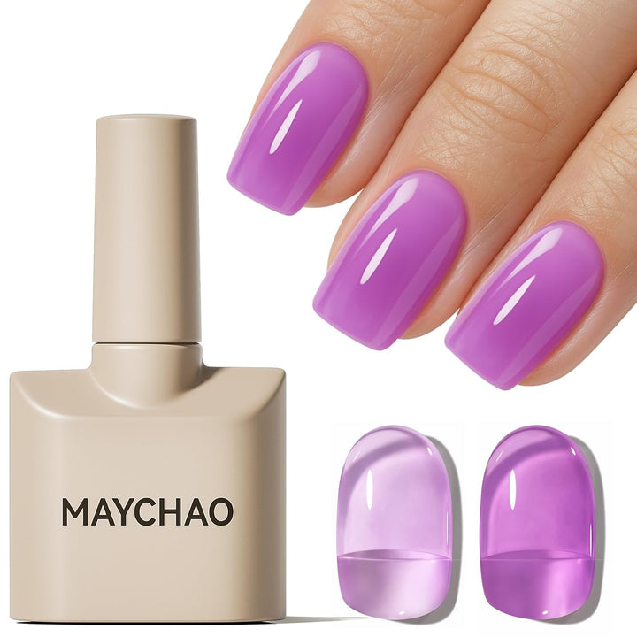 15ML Jelly Sheer Tortoise Gel Nail Polish 1Pc Transparent Hot Cocoa Amber Gel Polish Soak off UV LED Translucent Nail Polish Nail Art Starter Manicure Salon DIY at Home, 0.5 OZ