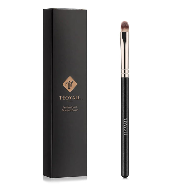 Flat Rounded Concealer Brush, Soft Dense Synthetic Bristles Blending Brush for Powder Cream Concealer Eyeshadow