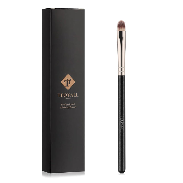 Flat Rounded Concealer Brush, Soft Dense Synthetic Bristles Blending Brush for Powder Cream Concealer Eyeshadow