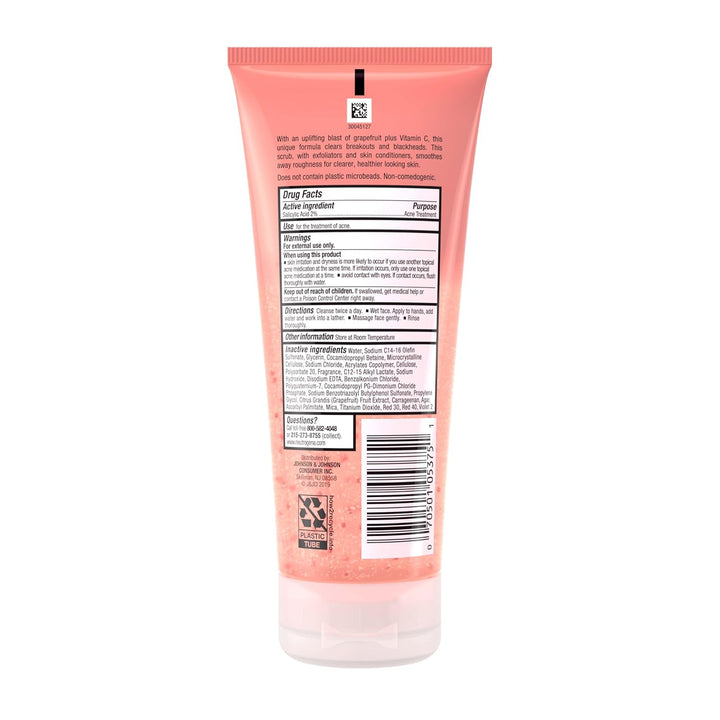 Oil Free Pink Grapefruit Acne Face Wash with Vitamin C, 2% Salicylic Acid Acne Treatment, Gentle Foaming Vitamin C Facial Scrub to Treat & Prevent Breakouts, 6.7 Fl. Oz