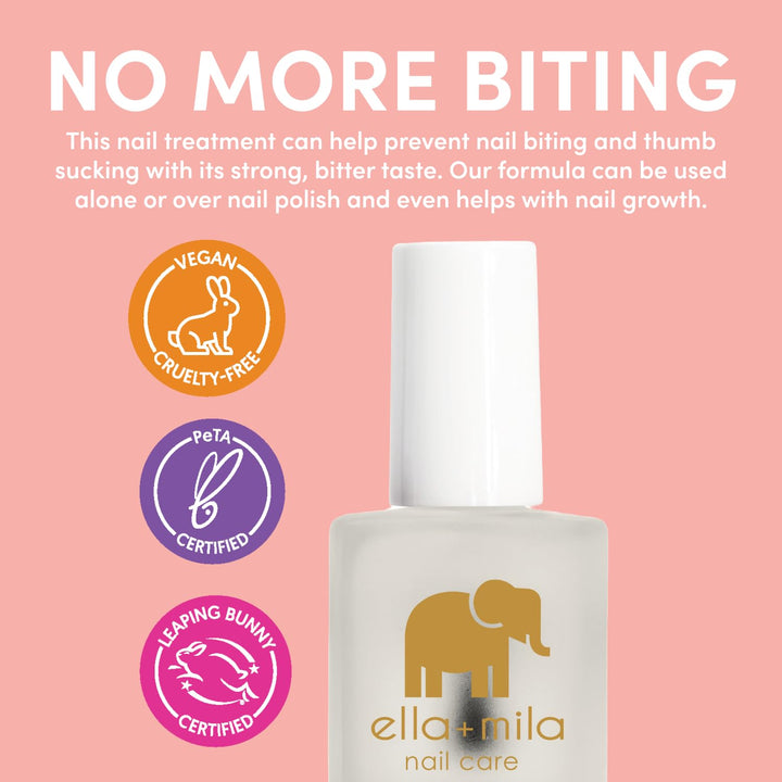 No More Biting Nail Polish - Bitter Taste Nail Biting Treatment for Kids & Adults - Stop Thumb Sucking Deterrent - Finger Biter Prevention (0.45 Fl Oz)