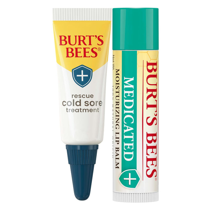 Stocking Stuffers, Cold Sore Treatment and Medicated Lip Balm, with Menthol and Eucalyptus Oil, Natural Origin Skincare, 2 Tubes, 0.07 Oz./0.15 Oz.