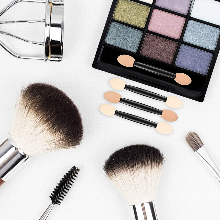 Eyeshadow Applicators Double Sided, 50PCS Eyeshadow Brush 2.4 Inch Makeup Applicator Sticks for Women Girls, Black