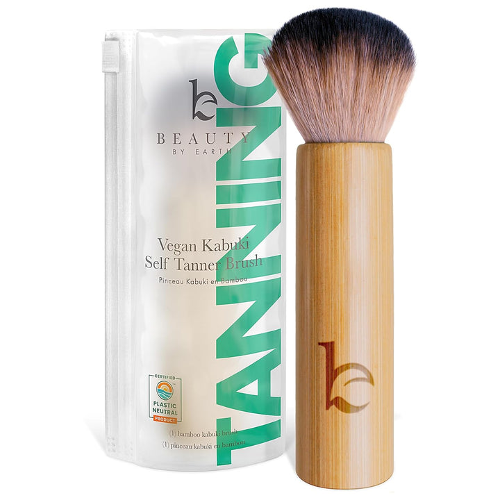 Ultra Soft Self Tanner Brush - Kabuki Brush for Body Foundation & Makeup, Blending Applicator for Tanner, Self Tanning Mitt, Achieves Sunless Streak-Free Fake Tan, Durable & Easy to Clean