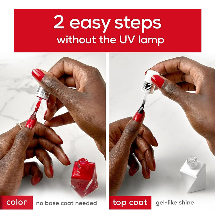 Gel Couture Long-Lasting Nail Polish, Vegan, Clear, Shiny Top Coat, 0.46 Fl Oz