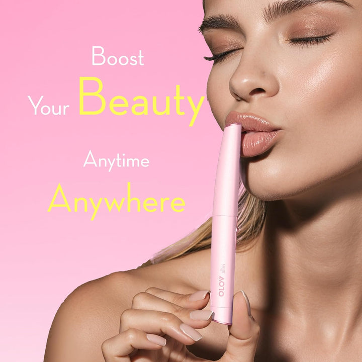 Facial Hair Removal for Women, Painless Eyebrow Trimmer with Pivoting Head, Electric Battery Operated Body Hair Remover with 2 Replaceable Blade for Face Neck Chin Bikini, Pink