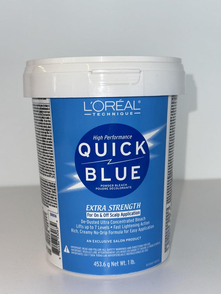 Quick Blue High Performance Bleach | Professional Hair Bleaching Powder | No Drip Formula | Extra Strength Lightening Action Lifts up to 7 Levels | Single Application | 1 Pound