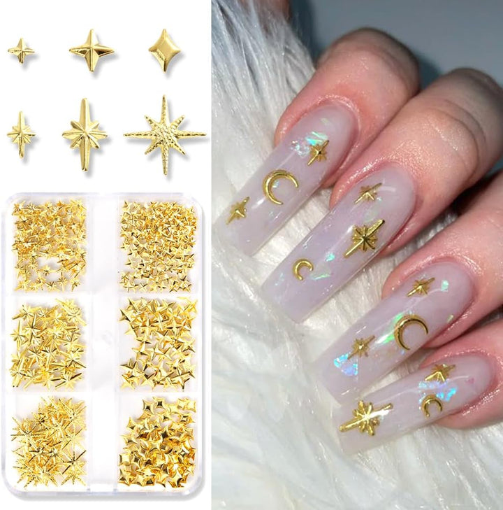 3D Mini Metal Punk Nail Art Studs Mixed Sizes Gold Black Cone Spikes Alloy Nail Rivets Jewelry for Women Goth Nail Art Charms Nails Accessories DIY Crafts Decorations