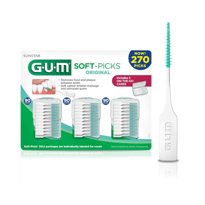 Soft-Picks Original, Easy to Use Dental Picks for Teeth Cleaning and  Health, Disposable Interdental Brushes with Convenient Carry Case, Dentist Recommended Dental Picks, 270 Count