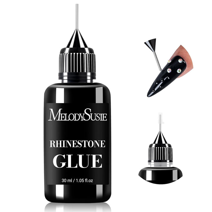 2Pcs Nail Rhinestone Glue, 3D Gel Nail Art Design Strong Adhesive Nail Gem Glue for Nail Charms Gems Jewelry Decoration DIY Manicured at Home Cured Need Beauty Gifts for Women