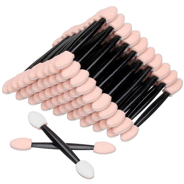 Disposable Dual Sides Eye Shadow Sponge Applicator Eyeshadow Brushes Makeup Brush (30Pcs-Black)