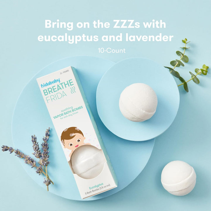 Natural Vapor Bath Bombs for Toddlers & Kids, Eucalyptus Essential Oil Bath Bombs for Aromatherapy, 10 Count